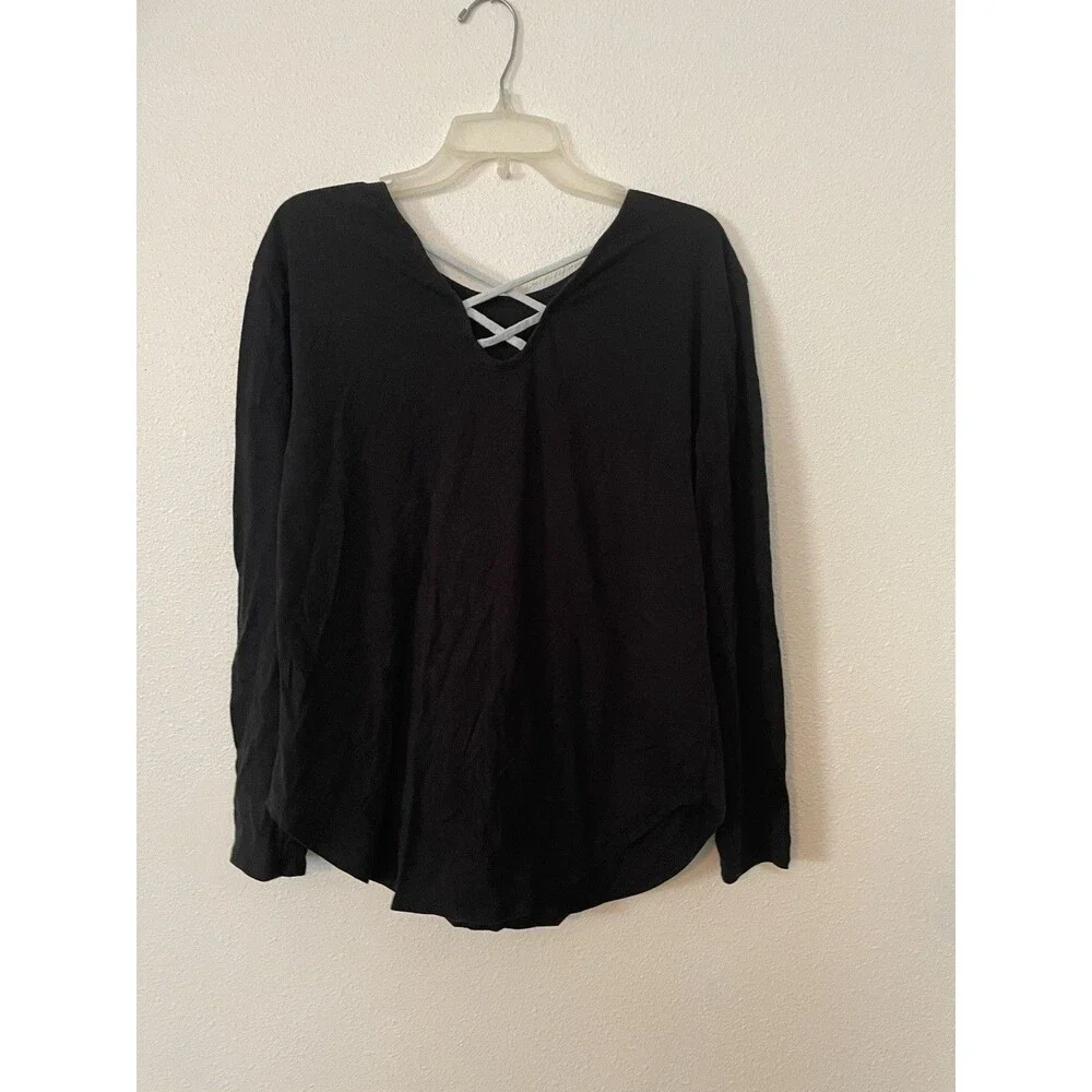 Justice Active Girls Long Sleeve Black Top 